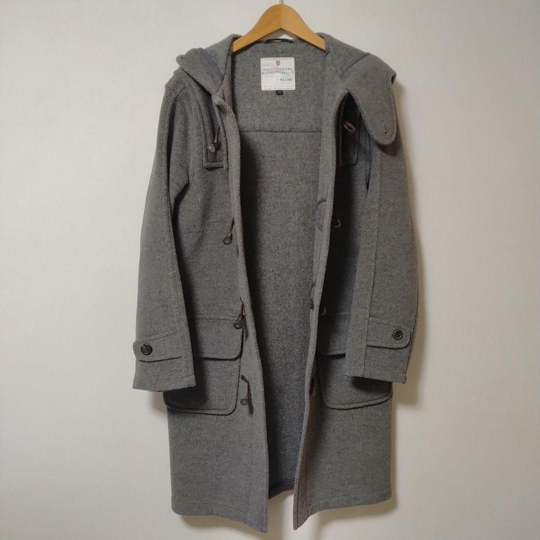 モンゴメリー × ビームス ダッフルコート ウール100% ヘリンボーン グレー