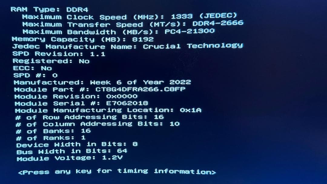 Crucial CFD DDR4-2666 16GB セット (8GB x 2)