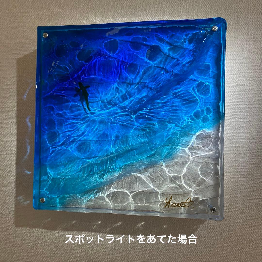 レジンアート　波紋　海アート　オーシャンアート　インテリアパネル