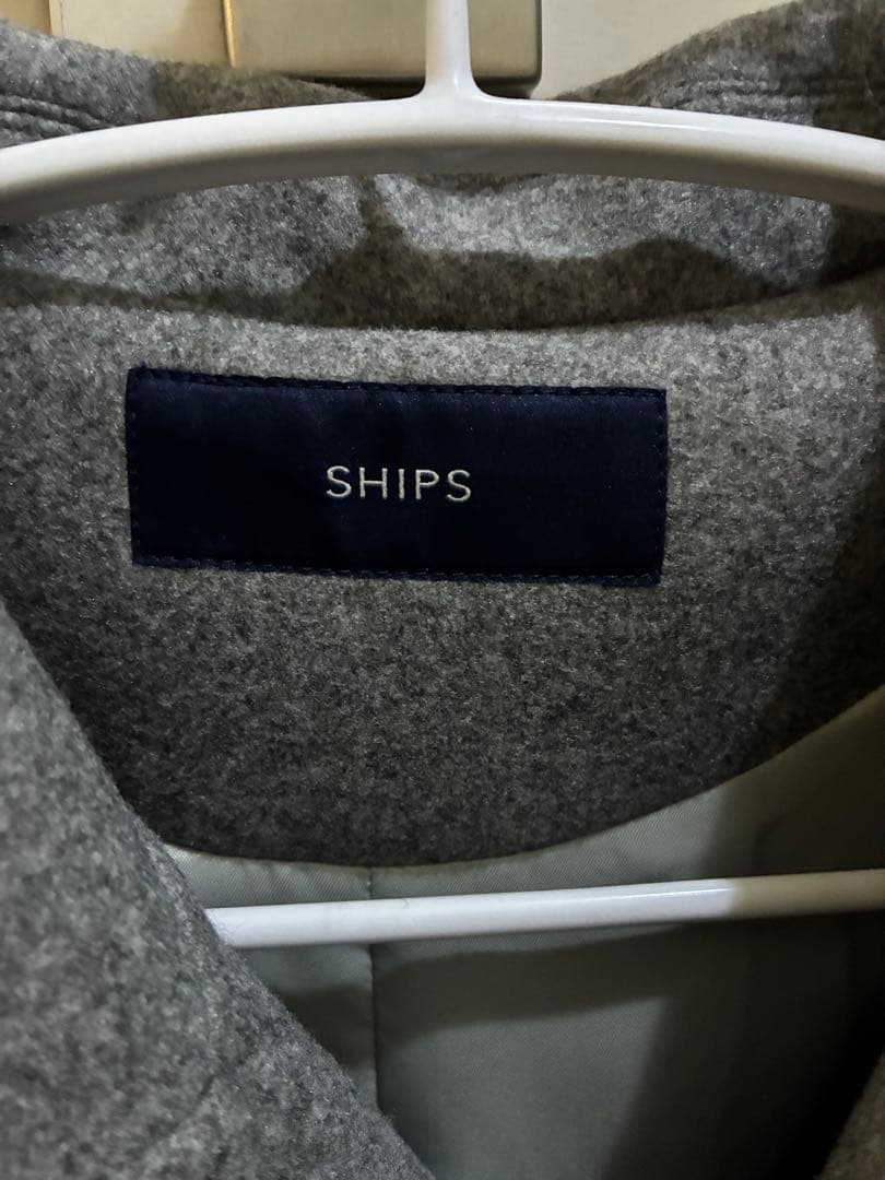 SHIPS ウール ライク ジャージー メルトン 2WAY Pコート