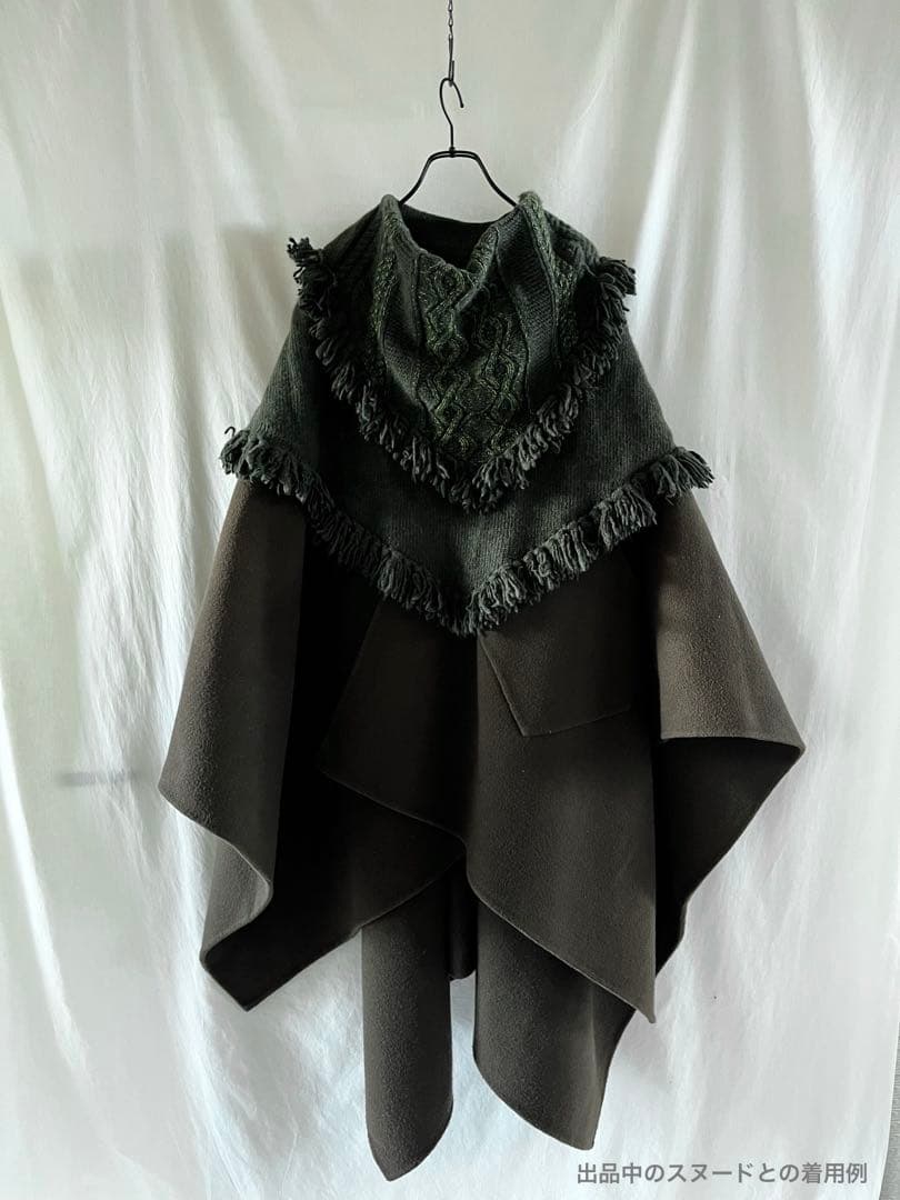 HYKEハイク メルトンウール ポンチョ/ケープコート マント