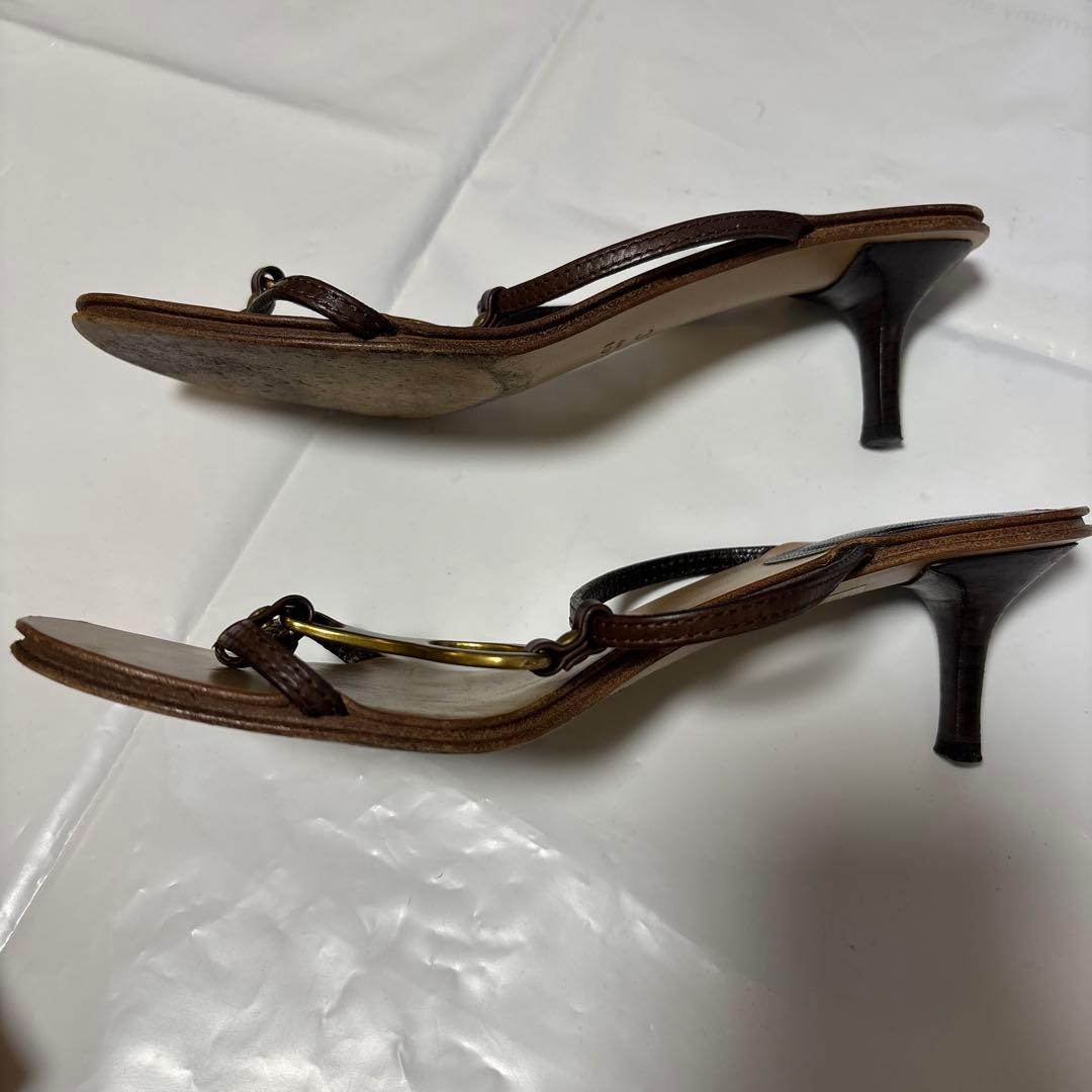 GUCCI レザー ストラップサンダル, 36C