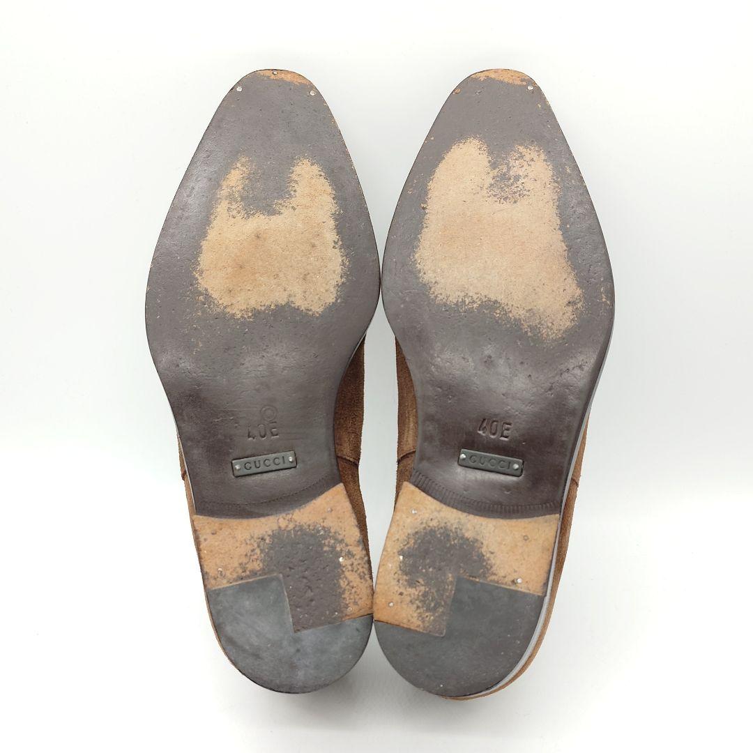 【正規】GUCCI グッチ スエード サイドゴア ショートブーツ 41E