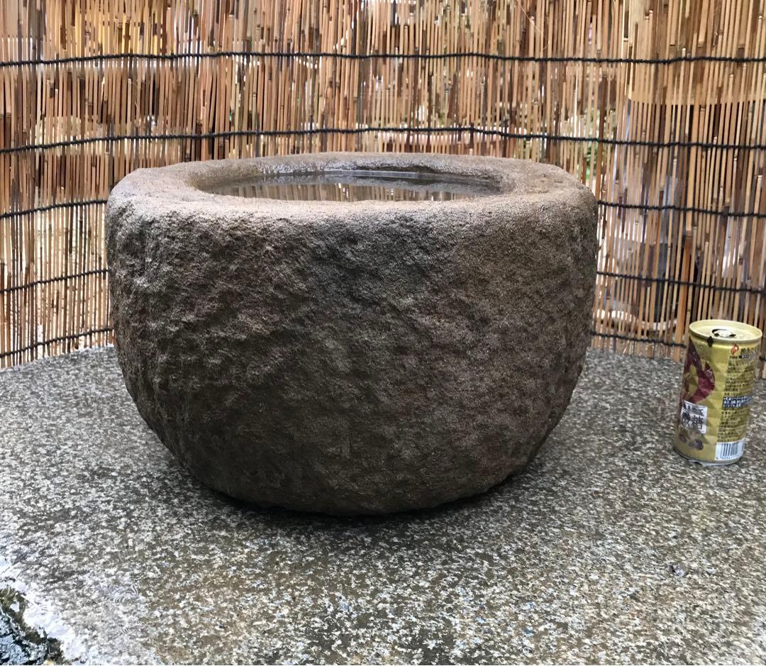 【天然石・水鉢・蹲・庭石・庭園材料・茶庭】オブジェ箱庭苔石造園バードバス向鉢苔玉