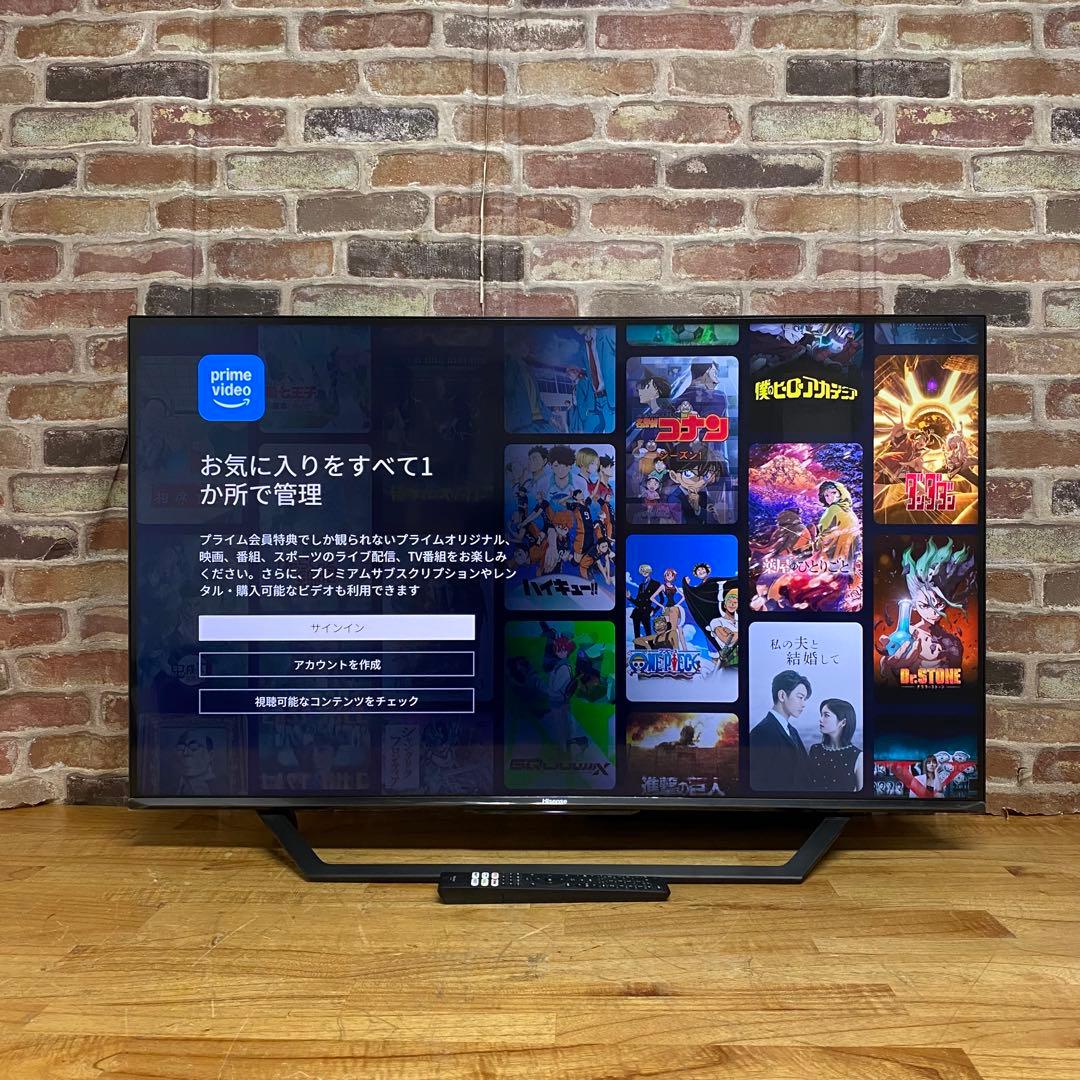 ハイセンス 43V型 4K 液晶テレビ 43U7F スマートテレビ 動画アプリ○