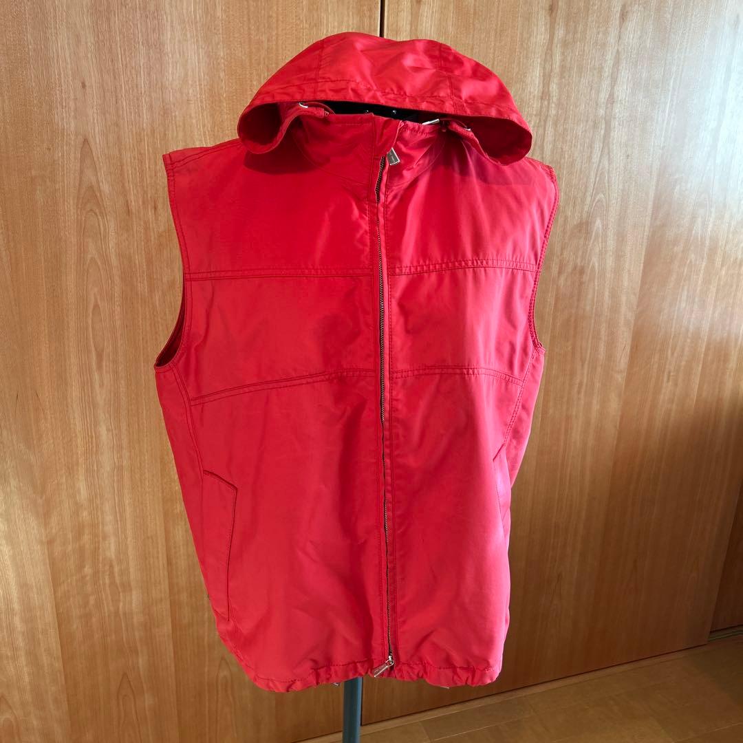 Men’s Loro Piana◆フード付きレッドベスト　RAIN &WIND