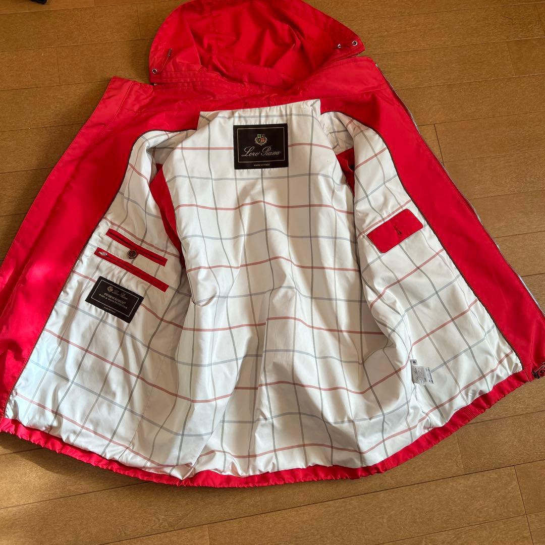 Men’s Loro Piana◆フード付きレッドベスト　RAIN &WIND