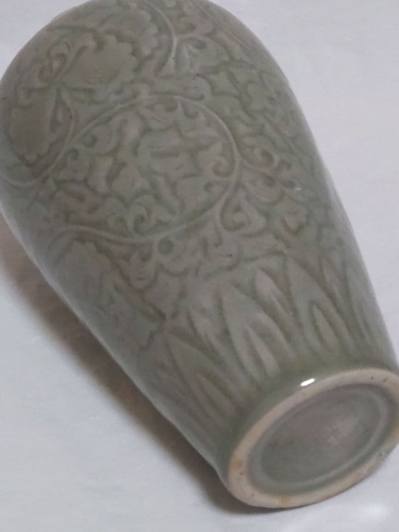 中国美術　古物　骨董　揚州窯　甁　唐草文　写し