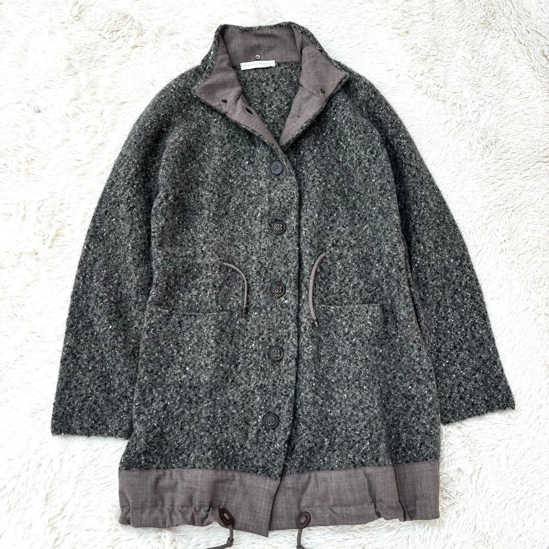 希少✨ファビアナフィリッピ　コート　Lサイズ　モヘヤ　アンゴラ　切り替え　異素材
