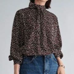 soeju レオパード柄 ボウタイ ブラウス 手洗い可