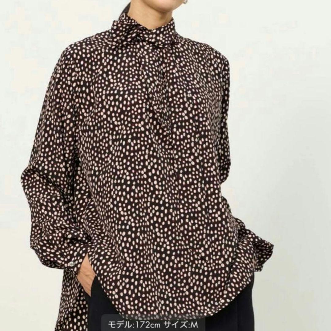 soeju レオパード柄 ボウタイ ブラウス 手洗い可