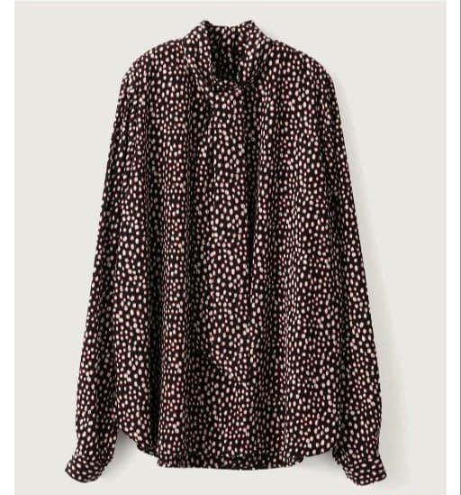 soeju レオパード柄 ボウタイ ブラウス 手洗い可