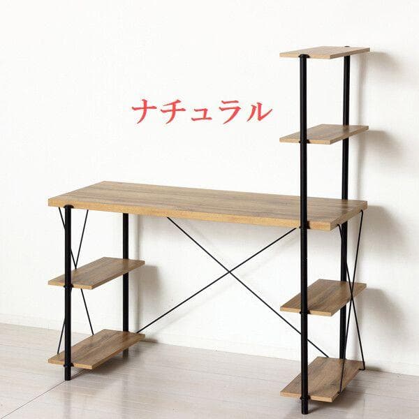 らくらく組立　ラックデスク　幅120　多機能　棚付き　収納力　机