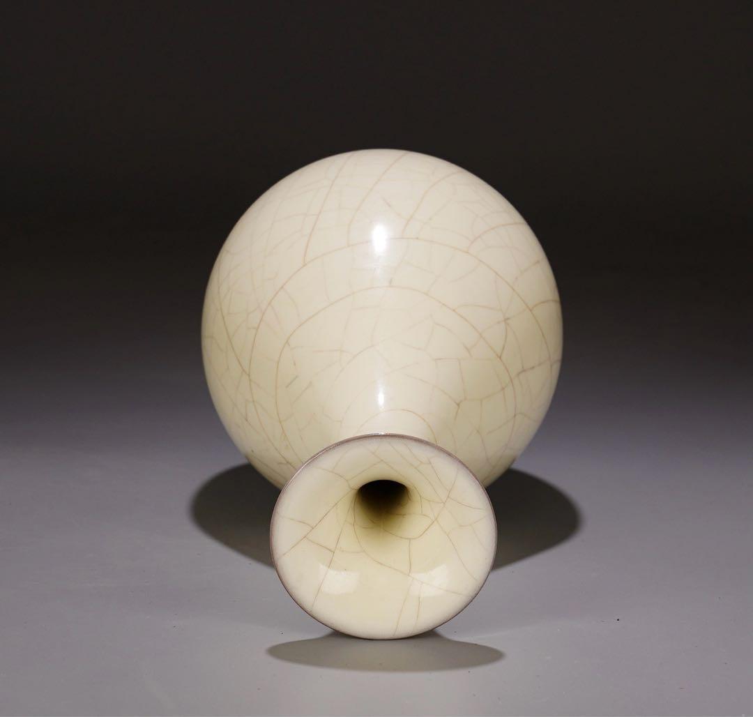 旧蔵　中国古美術　名窯 宋時代　月白釉玉壺 春瓶　貫入 景仁宫　文房具　時代物