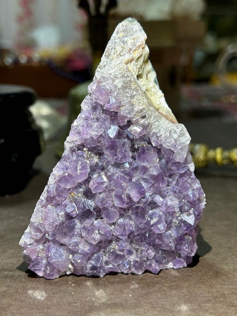 ☆高級品！福運大黒秘宝⑨！開運！アメジスト　クラスター　原石　置物