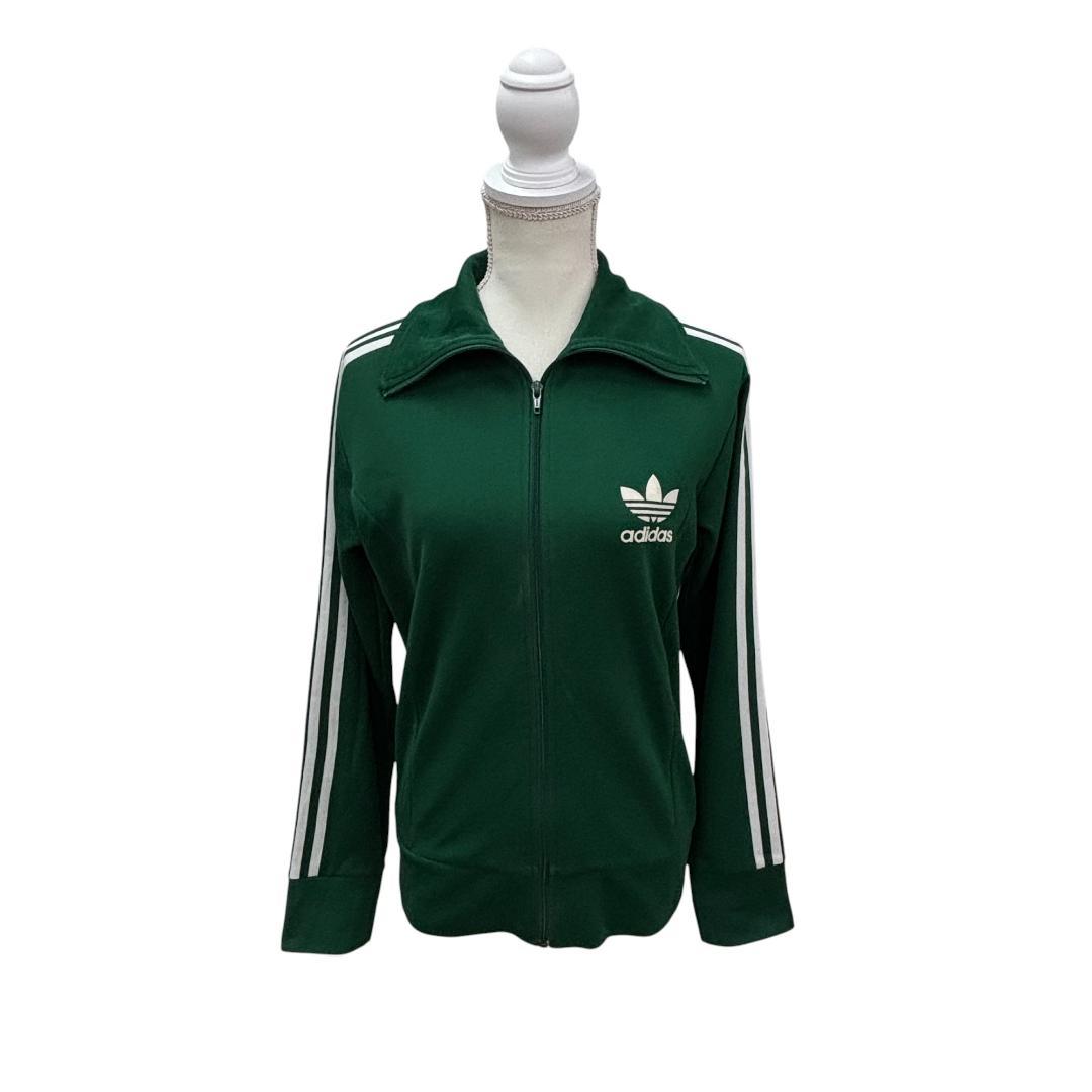 adidas アディダス トラックジャケット緑 長袖 ジャージ M