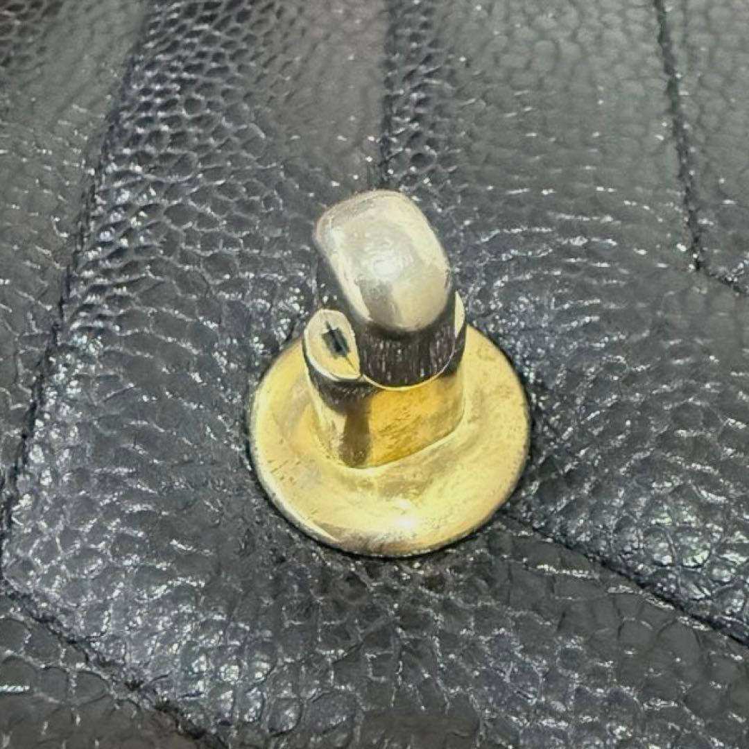 【セール】シャネル キャビアスキン シェブロン ショルダーバッグ ポシェット 黒