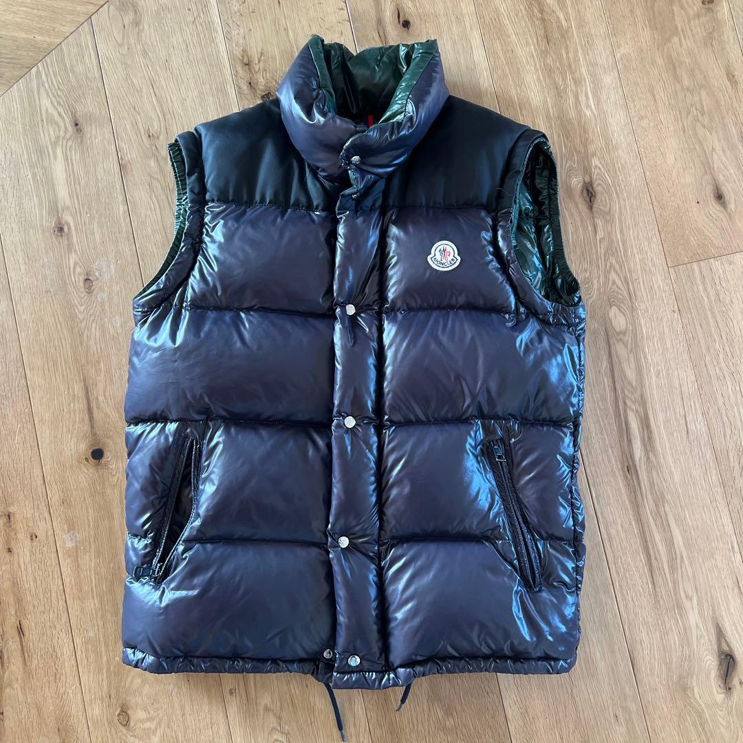 モンクレール　ネイビー×グリーン　ダウンジャケット 2way
