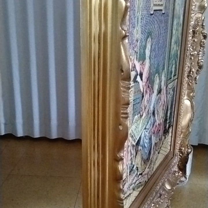 絵画　イタリア製　コブラン織物　アンティーク　刺繍　アート