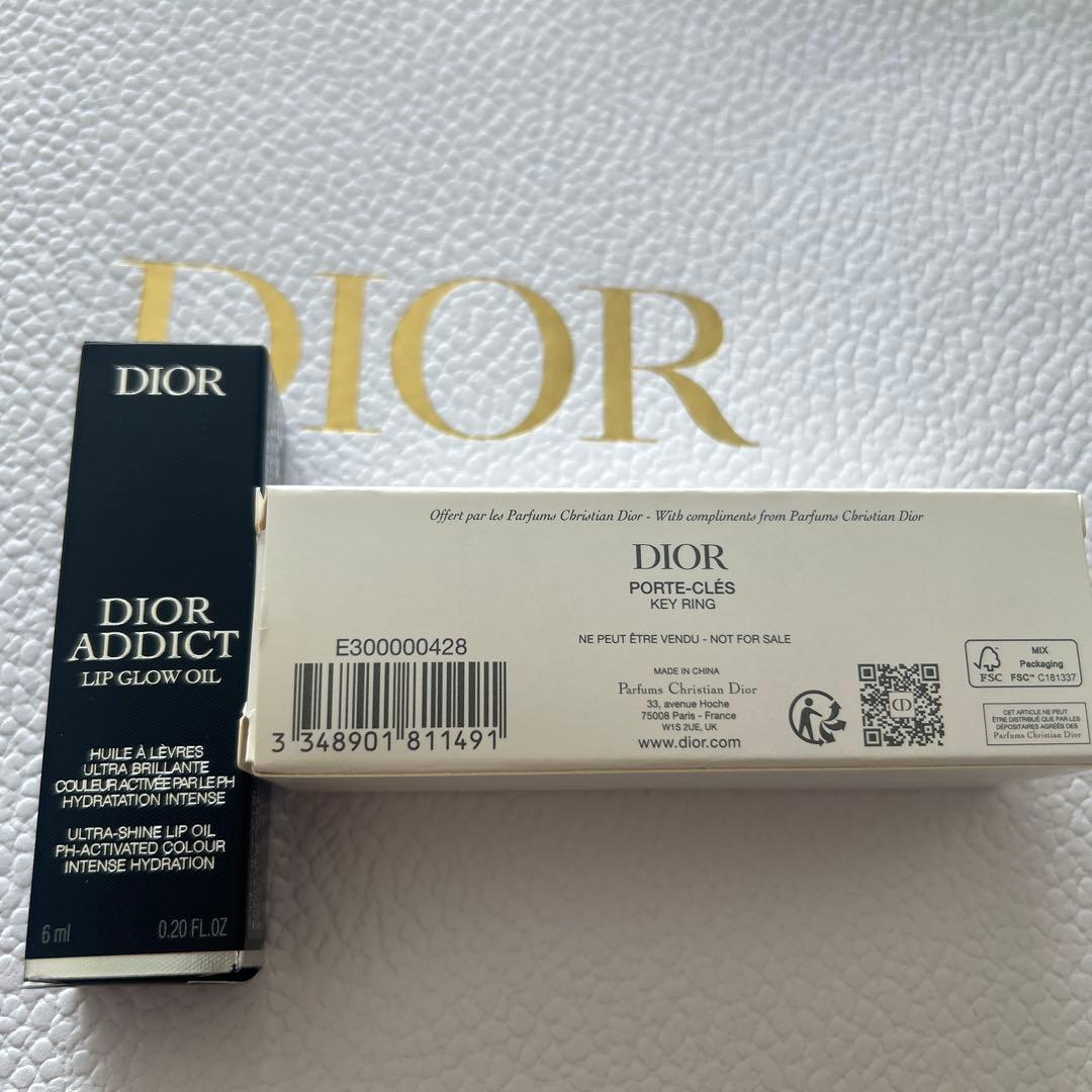 diorディオールリップグロウオイル072フィズィーピンク限定色キーリングセット