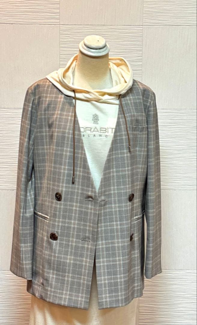 SALE✨MORABITO ✨モラビト チェック柄ノーカラージャケット