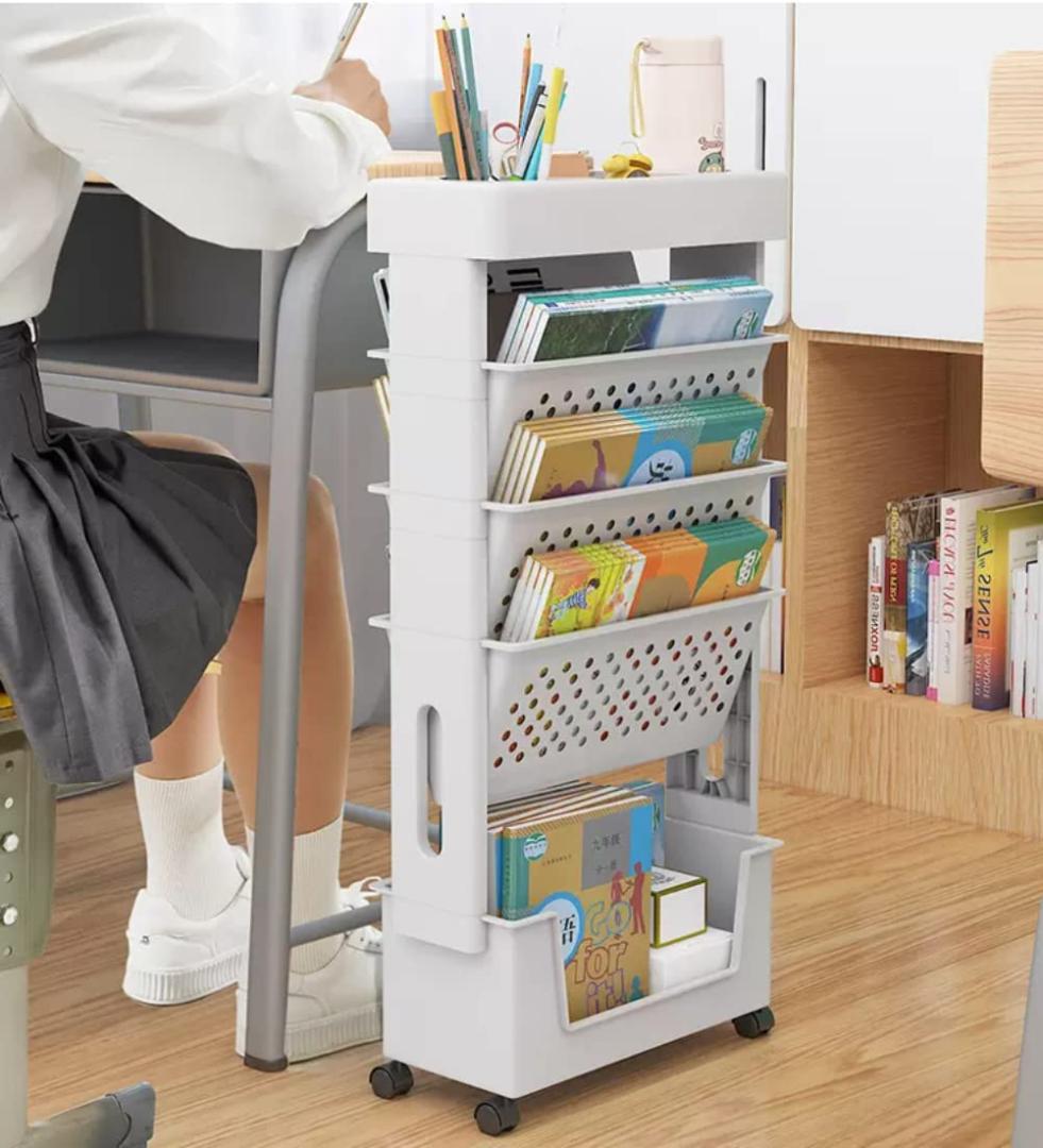 小物入れ 5層キャスター付き本棚 ラック キャスター付き