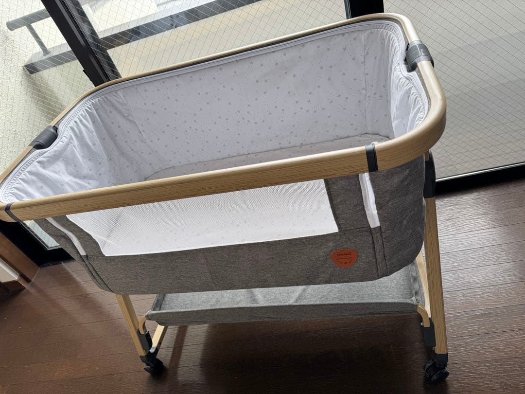 グレー 添い寝ベッド 揺れ機能付き