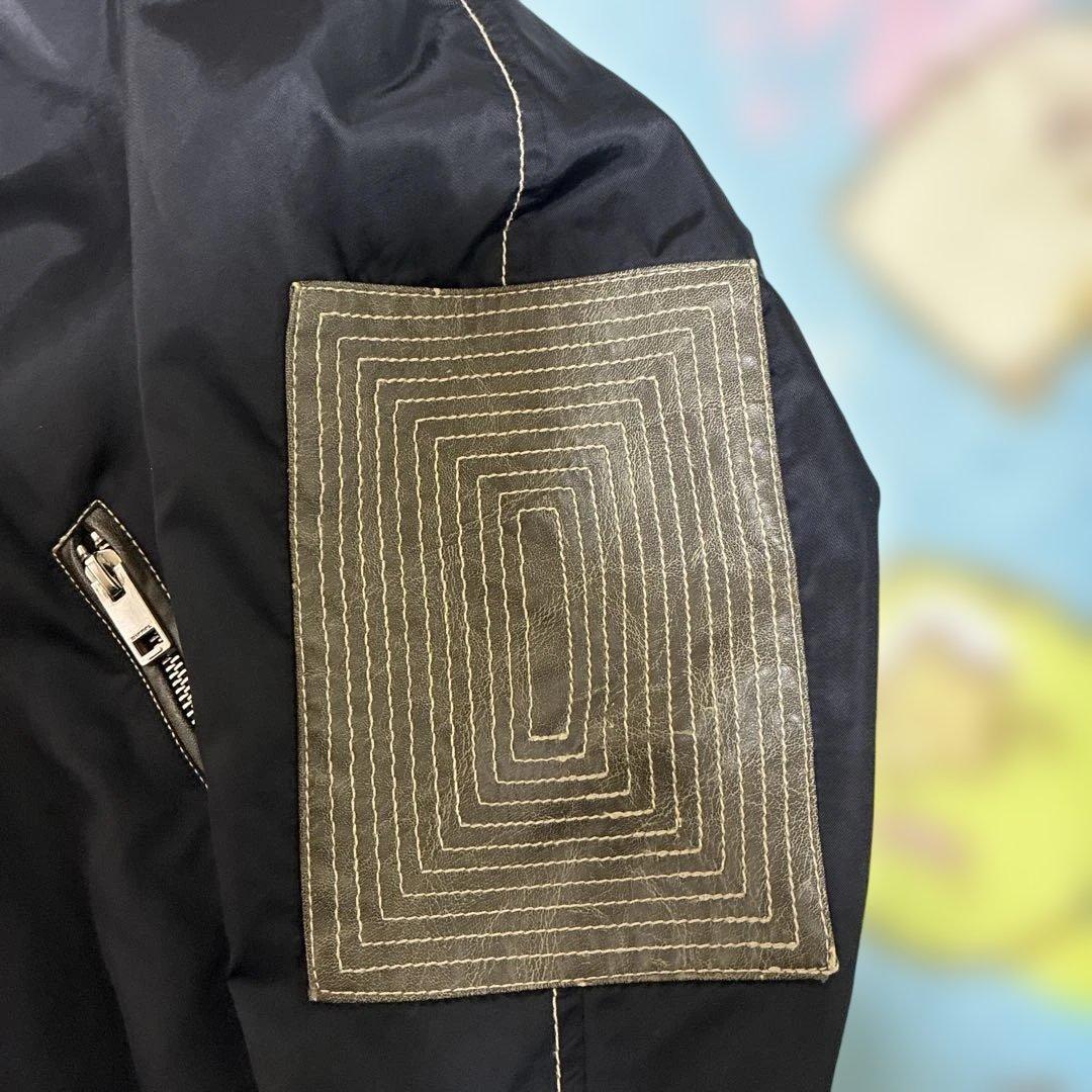 DIESEL ナイロンジャケット　メンズS レザー切り替え