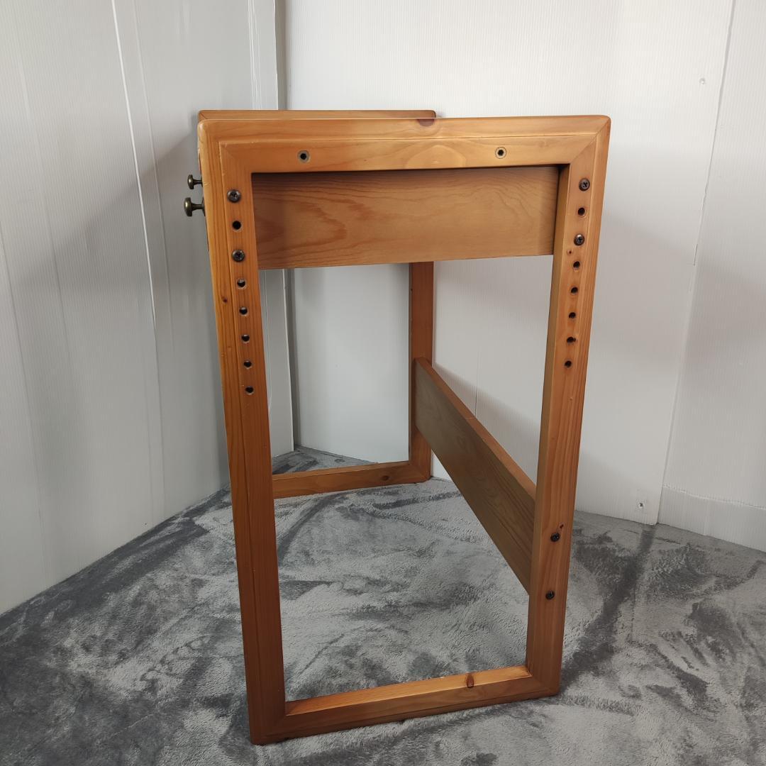 木製　高さ調整可能　学習机　作業台　ワークデスク　幅69 奥行44 高さ79