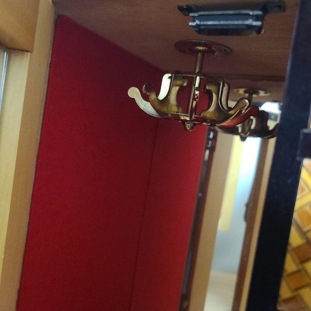 寄木細工　レトロなアクセサリー小物入れ　ミニタンス　特大寄木細工の鏡付き整理箪笥