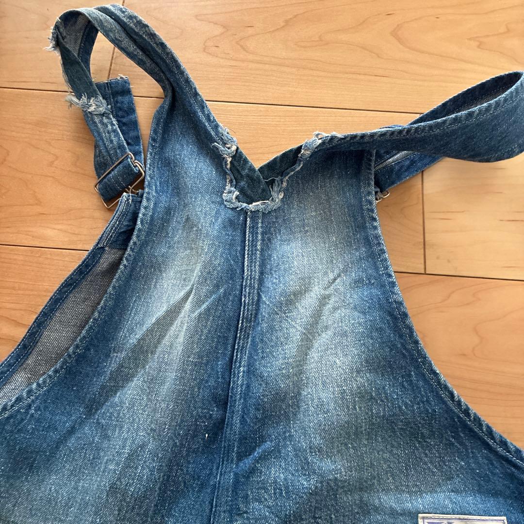 ユニオンサプライ/ブルー ダメージ加工オーバーオール 東洋