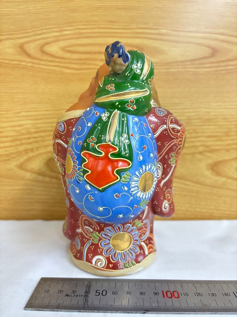 【美品】九谷焼 七福神 置物 全7体セット 6号 盛技法 金彩 伝統工芸品