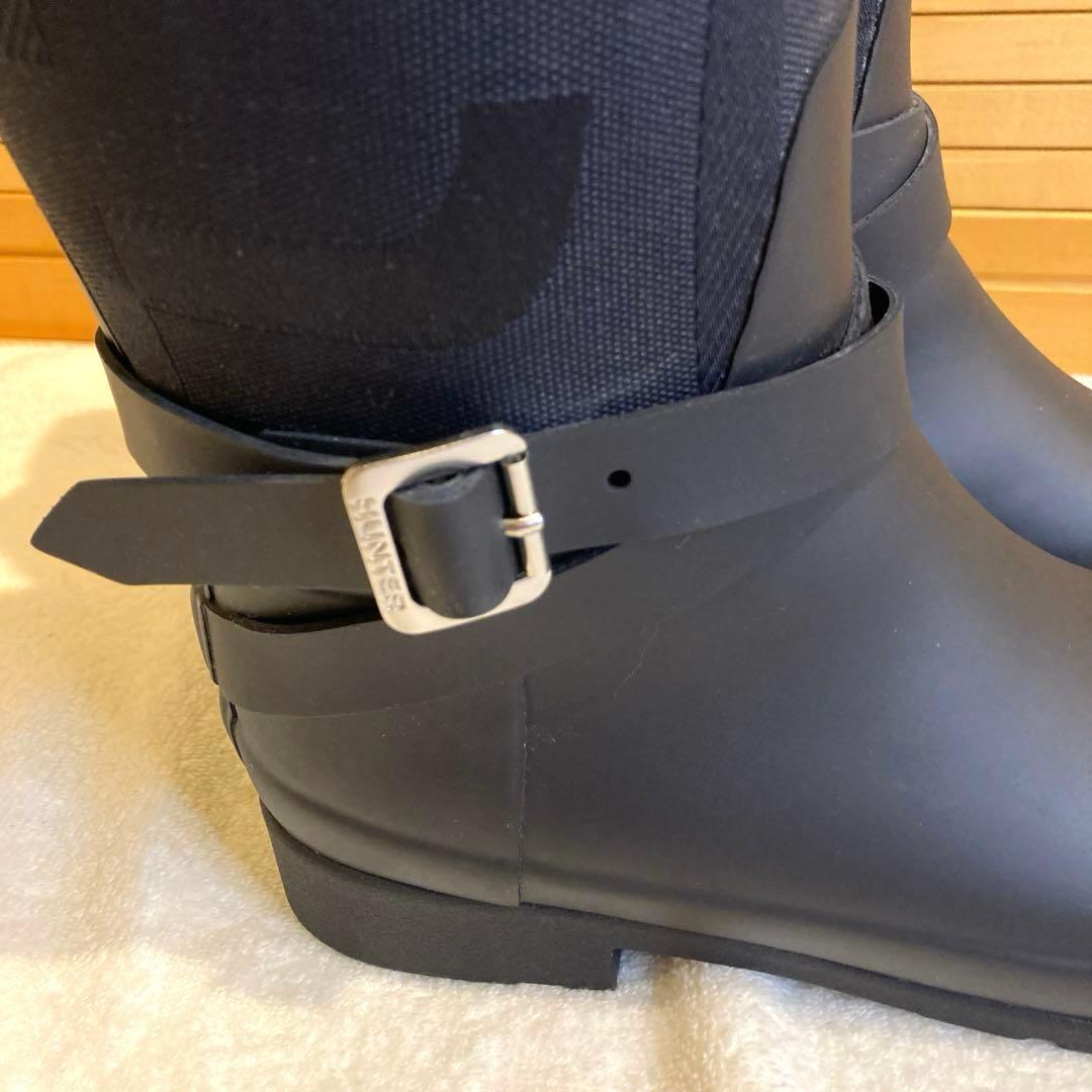 美品　HUNTER ハンター レインブーツ　リファインドジャガードトールブーツ