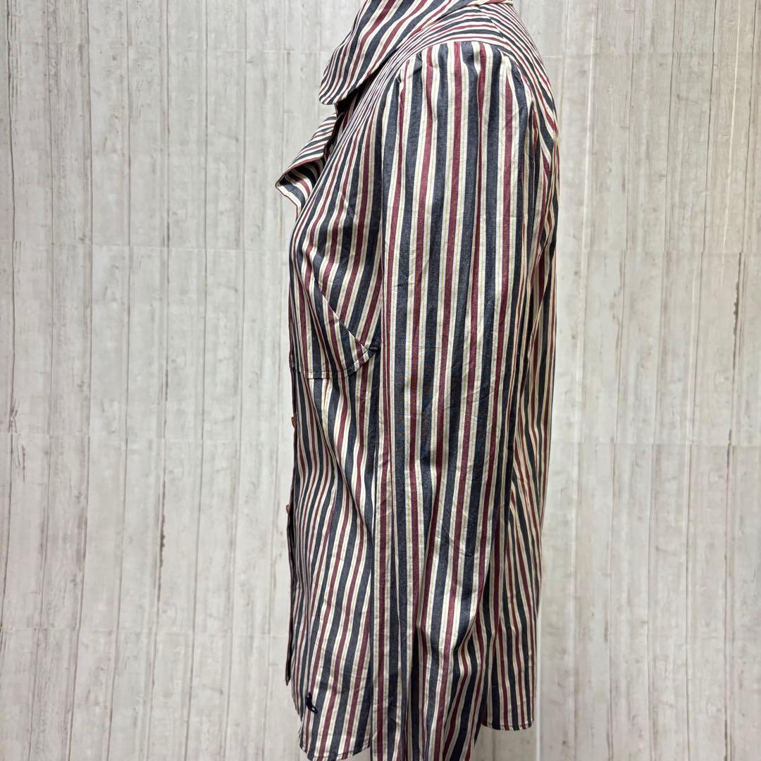 ヴィヴィアンウエストウッド　レッドレーベル　シャツ　変形　オーブ　ストライプ