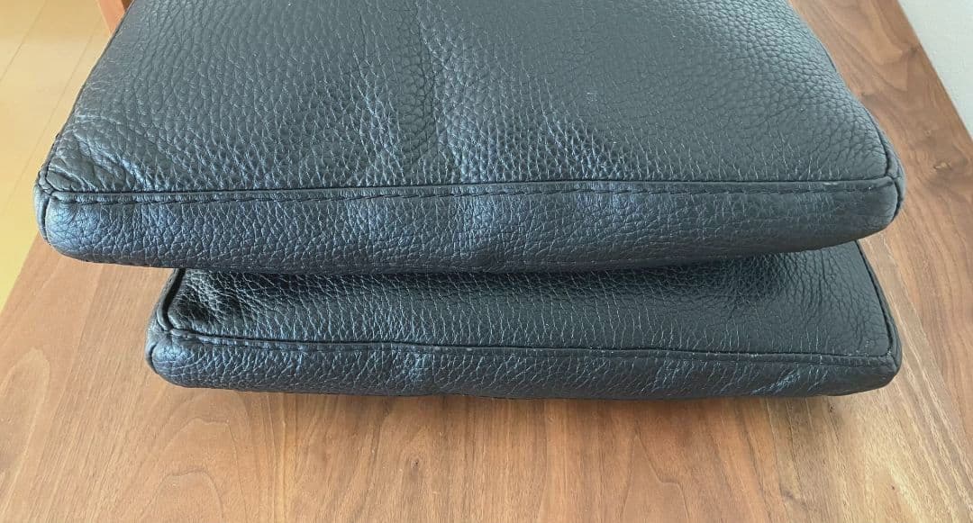 レザークッション 本革 2個セット 大塚家具 IDC 黒