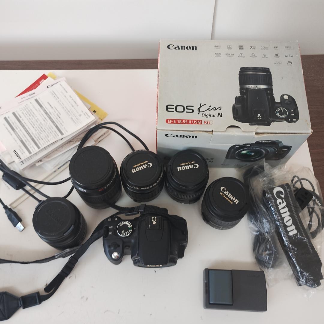 Canon EOS Kiss Digital N レンズ5本付き メディアなし