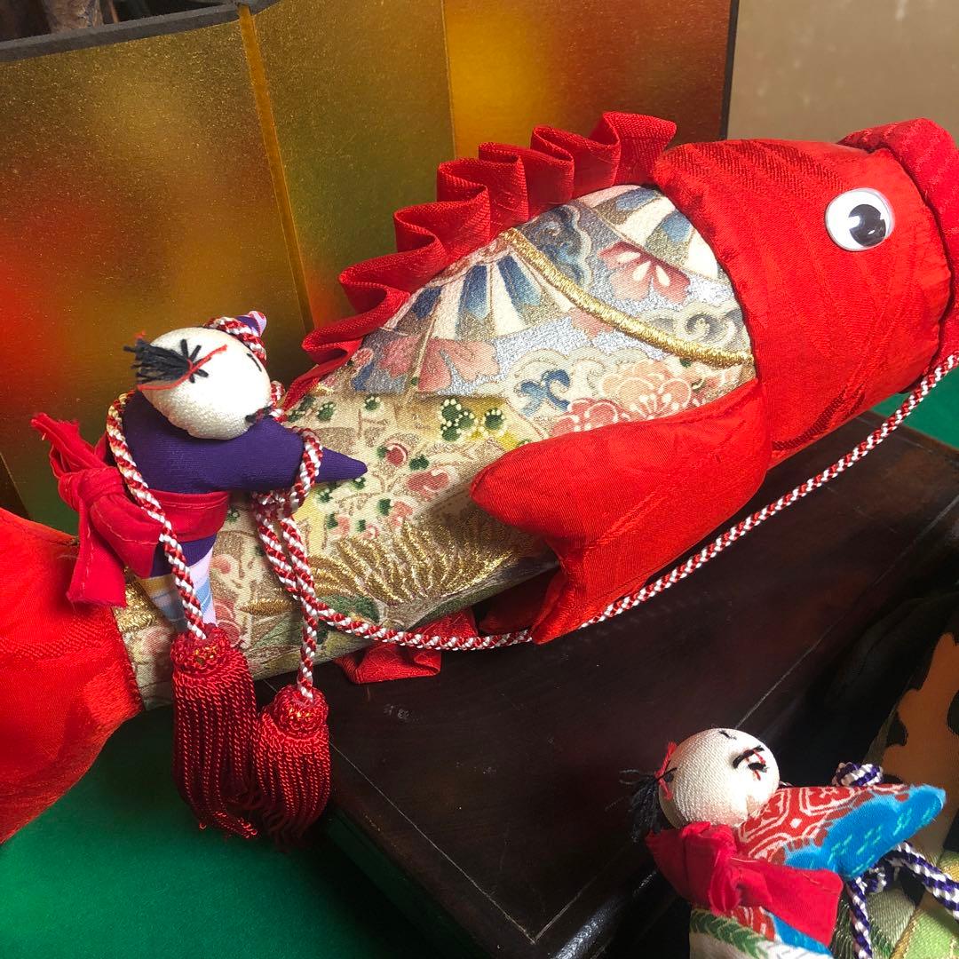 鯉のぼりペア　赤黒こいのぼり　こどもの日　端午の節句　古布幟