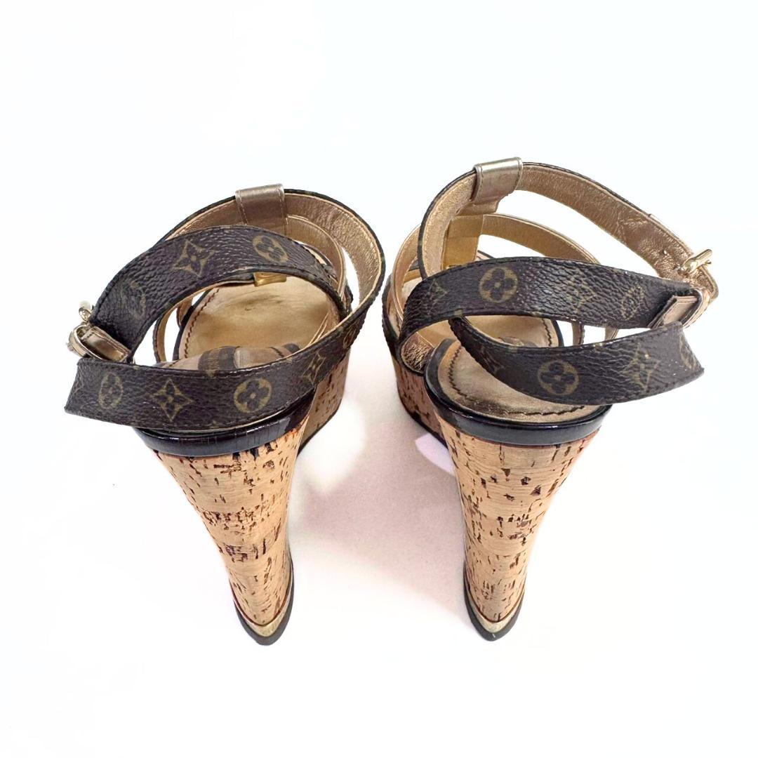 LOUIS VUITTON サンダル モノグラム ストラップ ウェッジサンダル