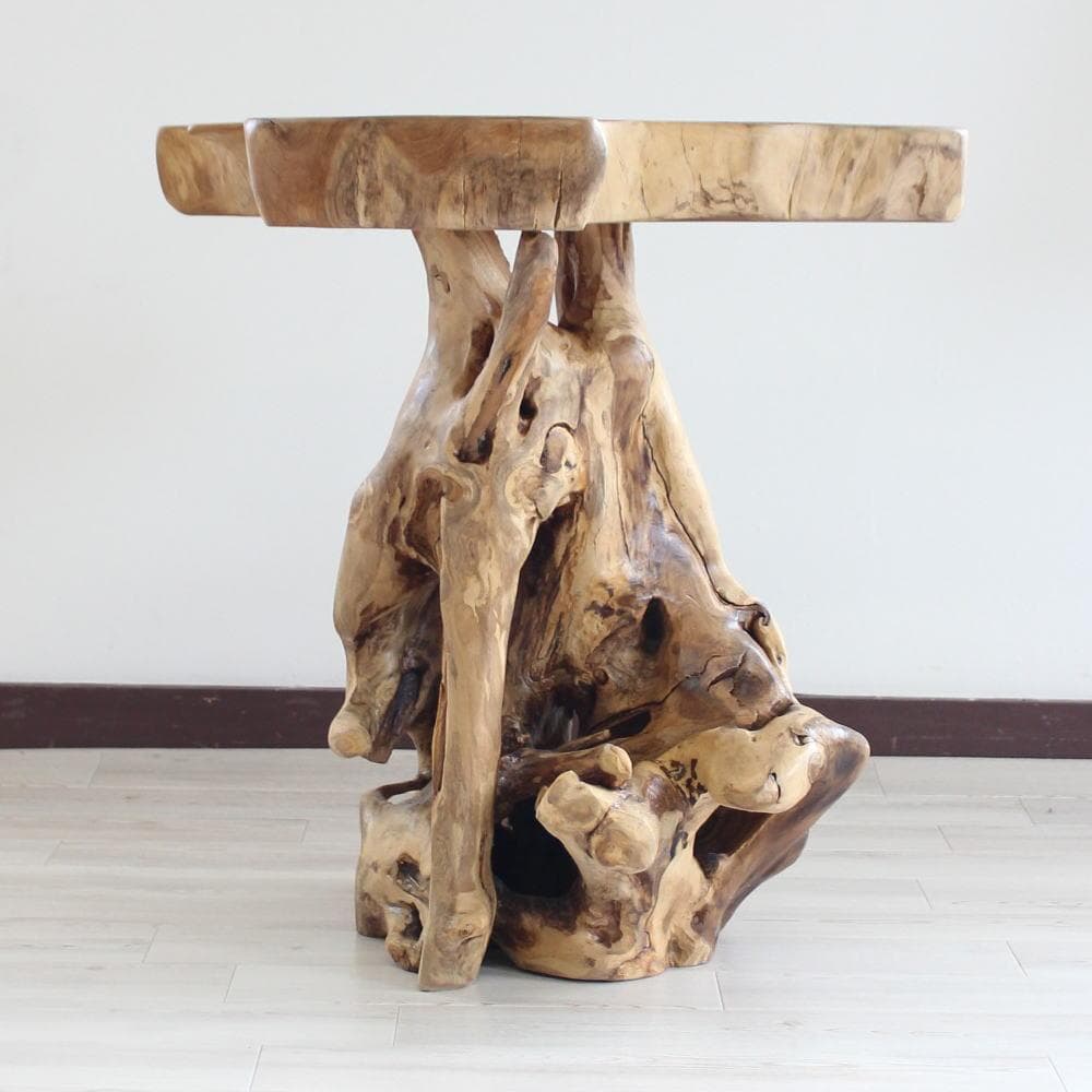 在庫処分 １点もの テーブル 木製 チーク材 天然木 切り株 カフェ 花台 A