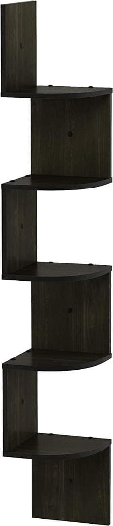 5段 エスプレッソ 壁掛け コーナーシェルフ ロッシ