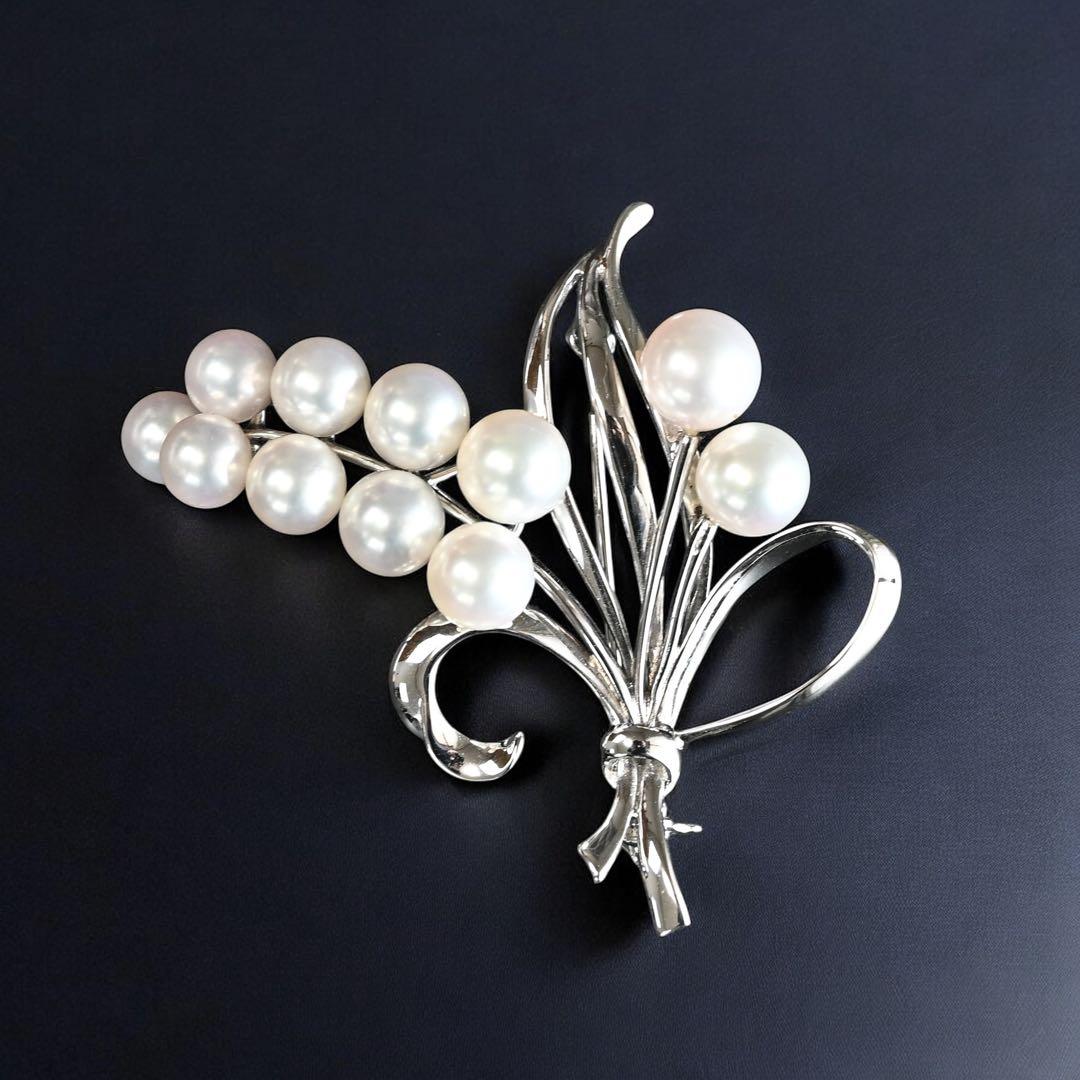 【未使用保管品】ミキモト　花珠級　アコヤ　パール　本真珠　ブローチ　コサージュ