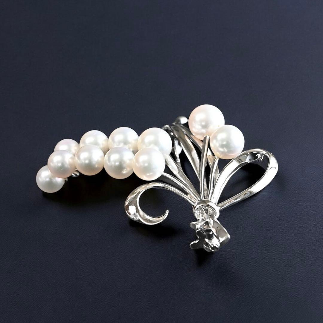 【未使用保管品】ミキモト　花珠級　アコヤ　パール　本真珠　ブローチ　コサージュ