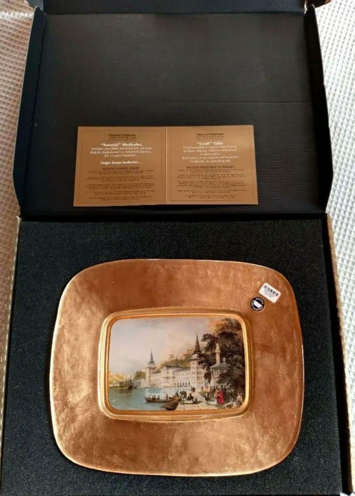 トルコ工芸品 絵皿　飾り皿　イスタンブール　版画　オスマン帝国