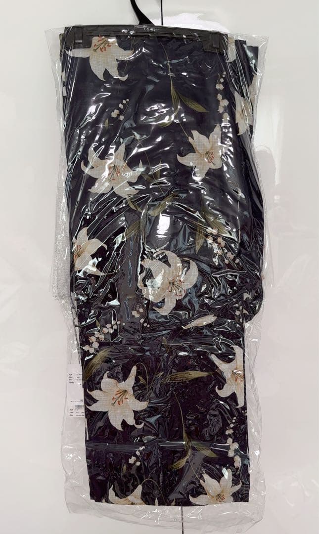 花柄　百合　すずらん　ネイビー浴衣　帯　草履　セット