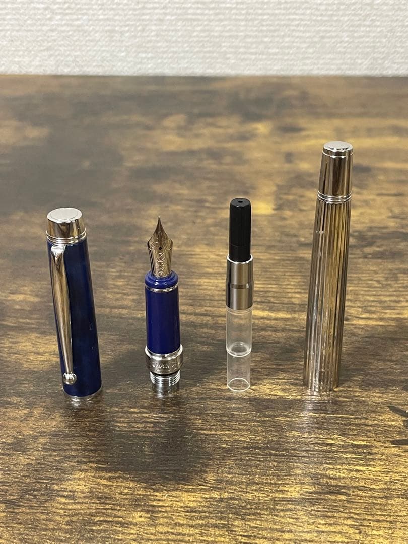 新品　ロジウムストライプ×マーブル　マリンブルー　グランセ　パイロット　万年筆