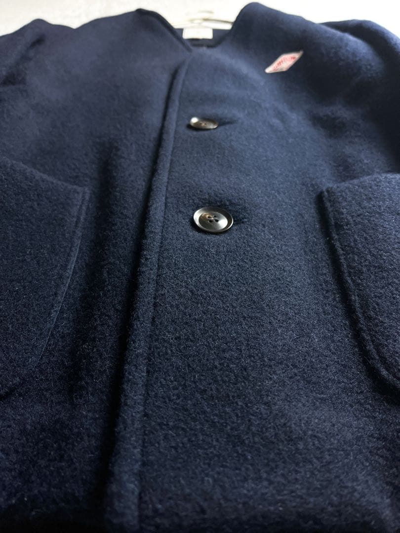 【DANTON】ダントン モッサウール ノーカラージャケット ネイビー 40