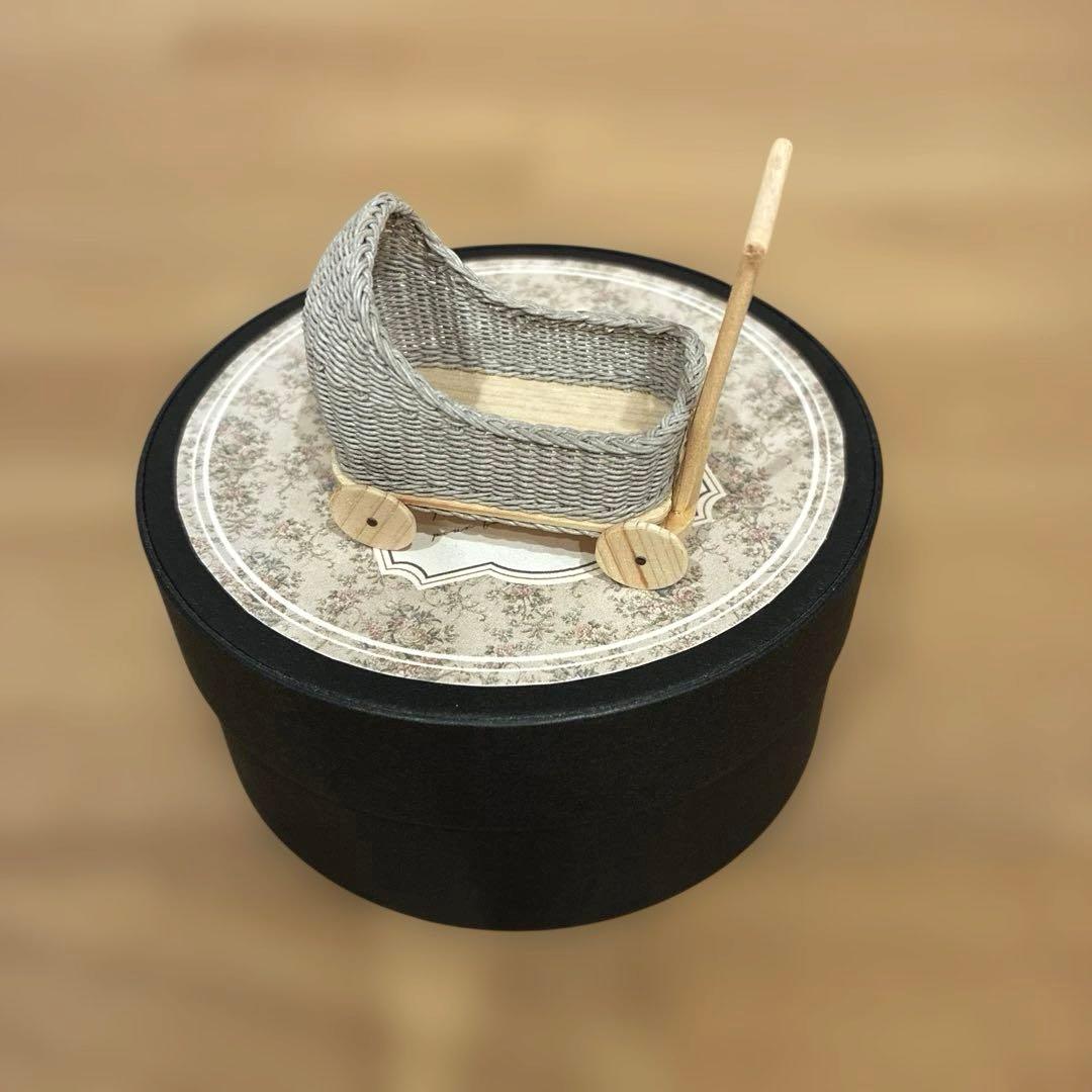 KIKKI ミニチュア　テディベア ぬいぐるみ　ハンドメイド　ドールバギー