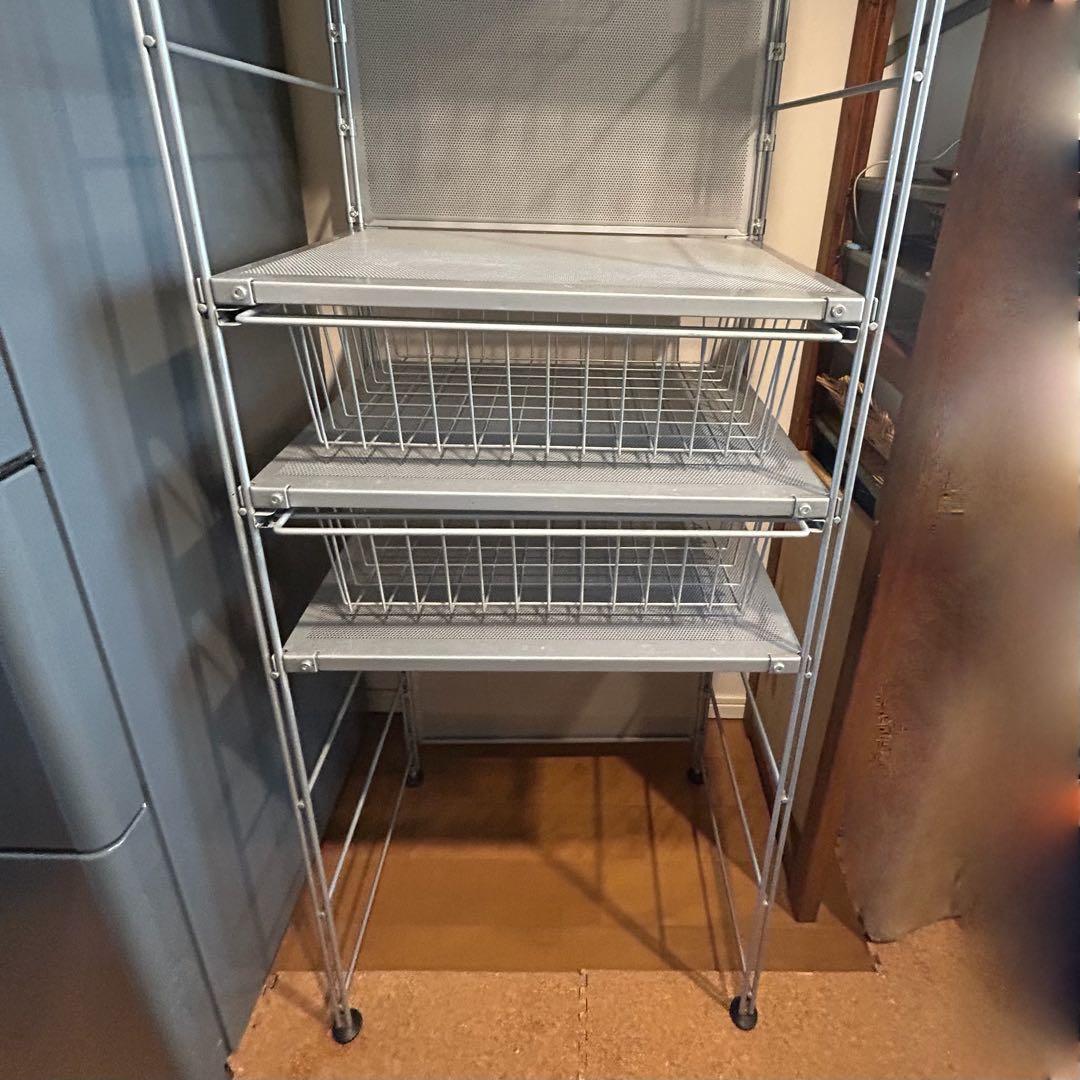 旧グレー無印　スチールユニットシェルフセット