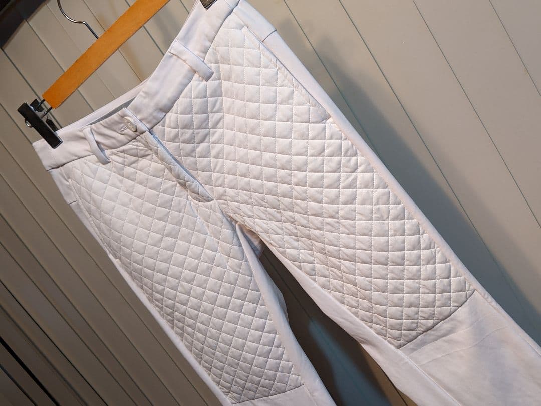 アディダス　切替　異素材　キルティング　中綿　ロングパンツ　ゴルフ　ストレッチ