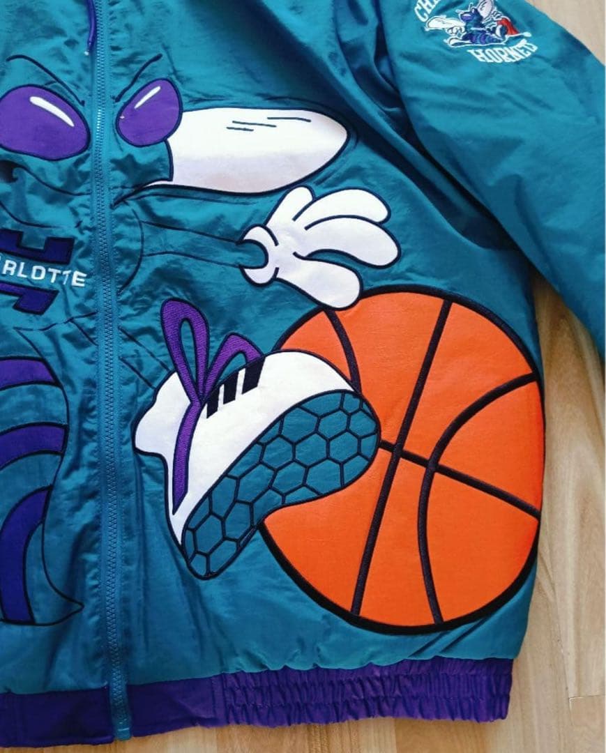 スターター NBA シャーロット ホーネッツ ナイロンジャケット スタジャンXL